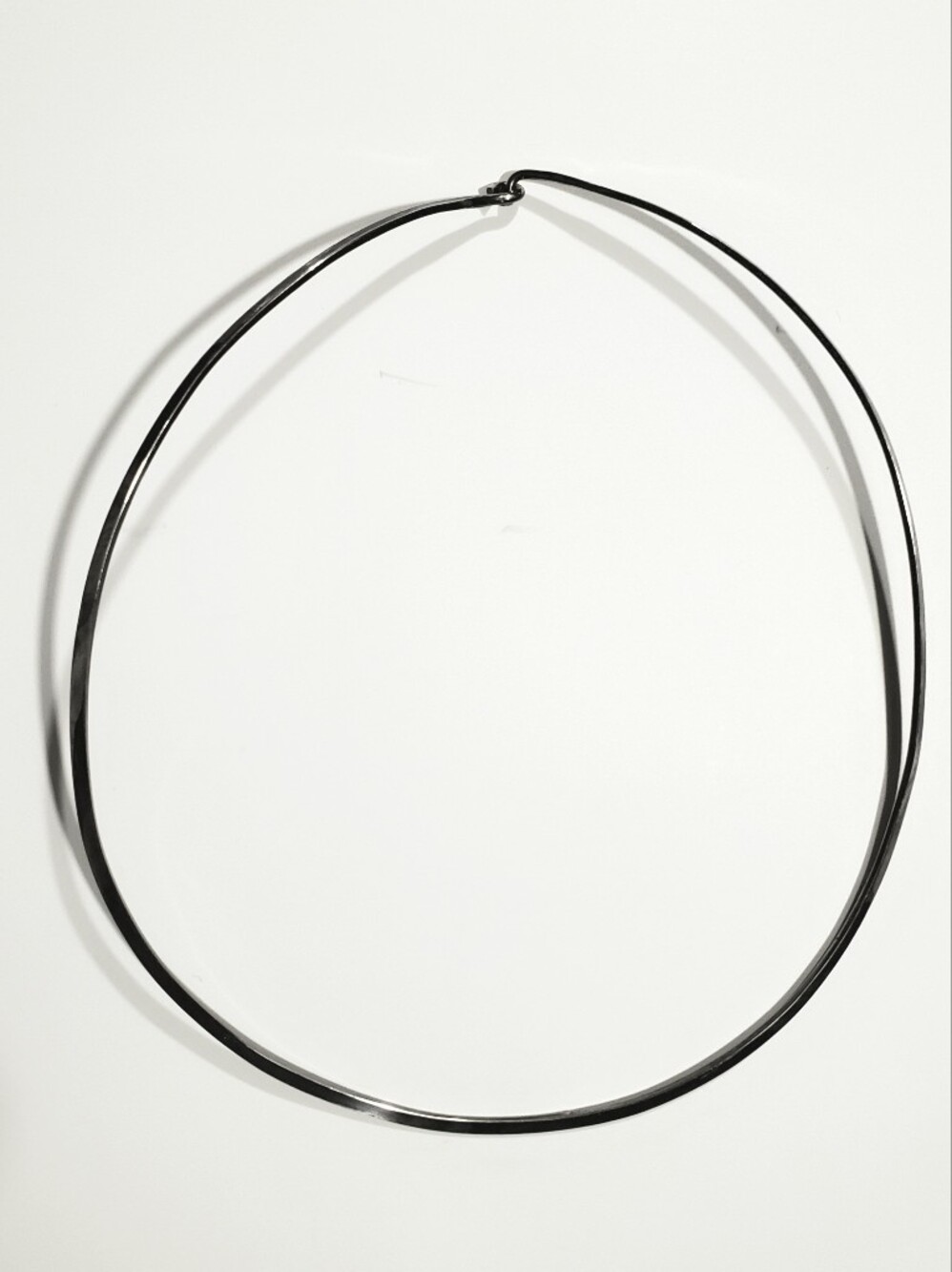 Simple Neck Ring Wire Torque Chic Minimalist Oval kinda 925 Silver Mexico Taxco